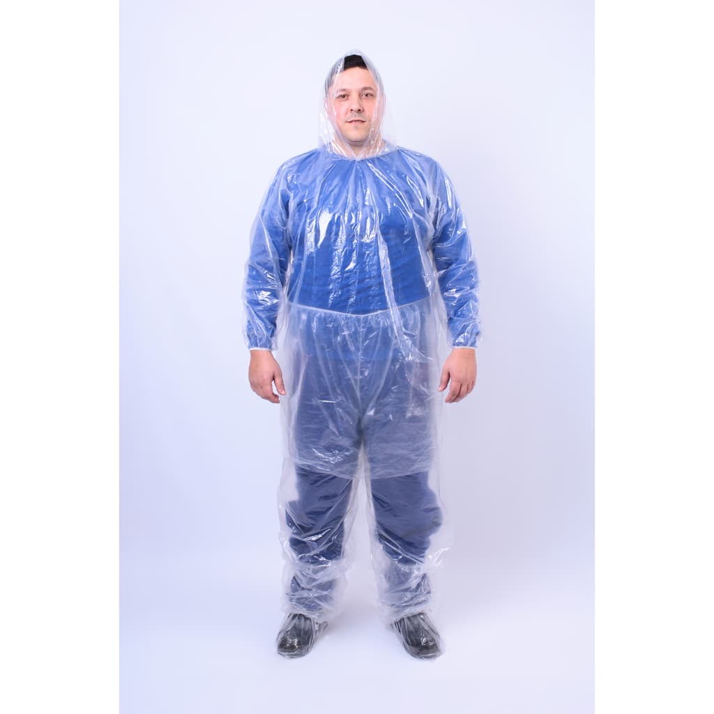 CONJUNTO DE CHUVA TRANSPARENTE MOTOBOY PLÁTICO DESCARTÁVEL INDUSTRIA LAVAGEM IMPERMEÁVEL