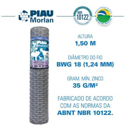 Tela Morlan Piau para Mangueirão 3x18x1,50m 50m