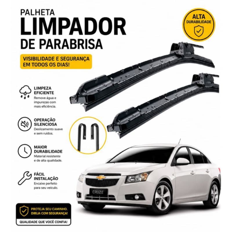 Par de Palheta Limpador de Parabrisa Dianteiro do Chevrolet Cruzer 2011/2012/2013/2014/2015/2016