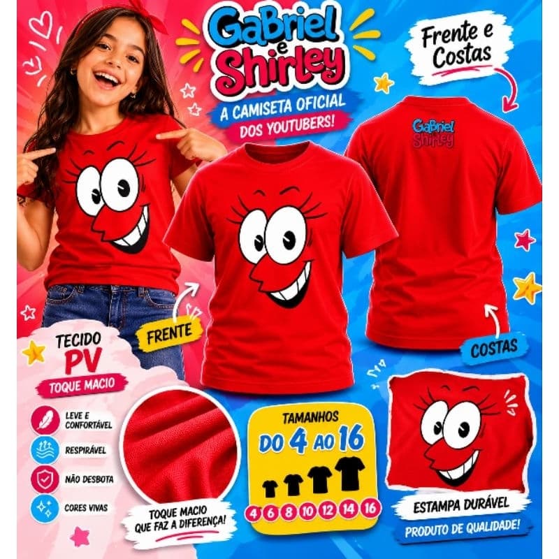 Camiseta Gabriel E Shirley Carinha Boneco Avatar Camisa do Gabriel e Shirley