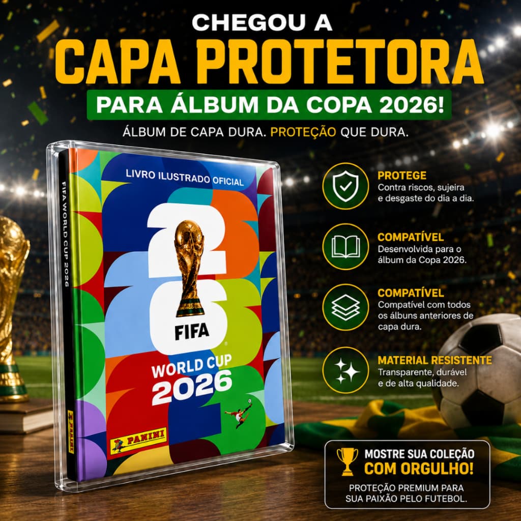 Capa Plástica Protetora Para Álbum da Copa Capa Dura