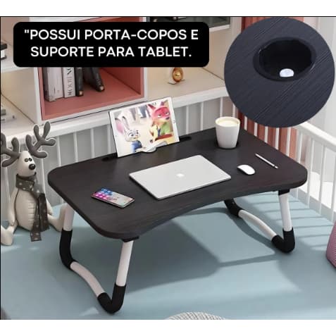 Mesa Portátil Dobrável P/ Notebook Cama Home Office Refeição