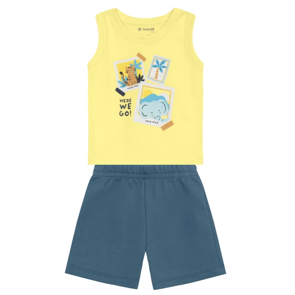 Conjunto De Verão Bebê Menino Com Tigre 27394 Brandili Baby