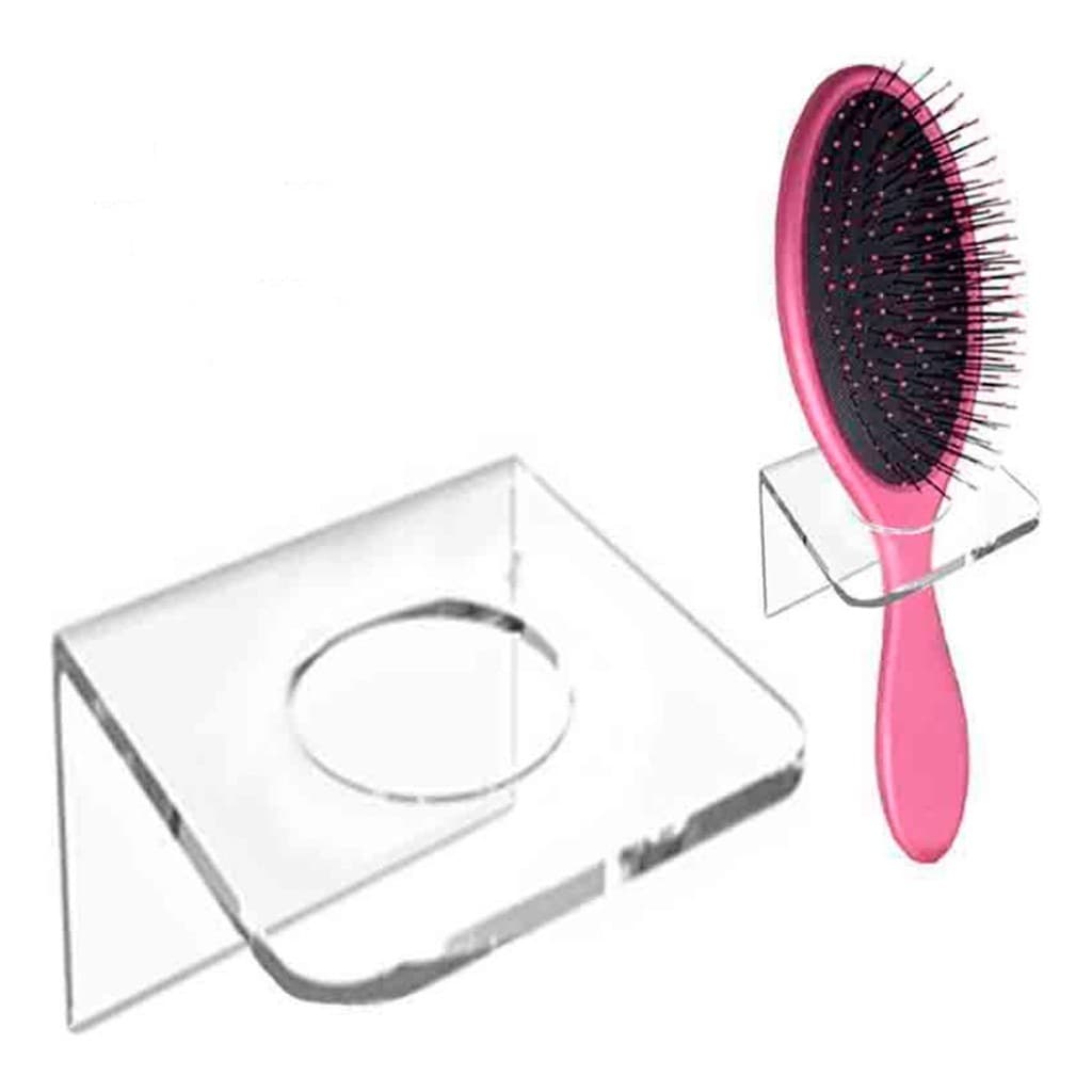 Suporte Porta Escova de Cabelo - Suporte Individual: Design Elegante e Fixação Segura em Superfícies Lisas