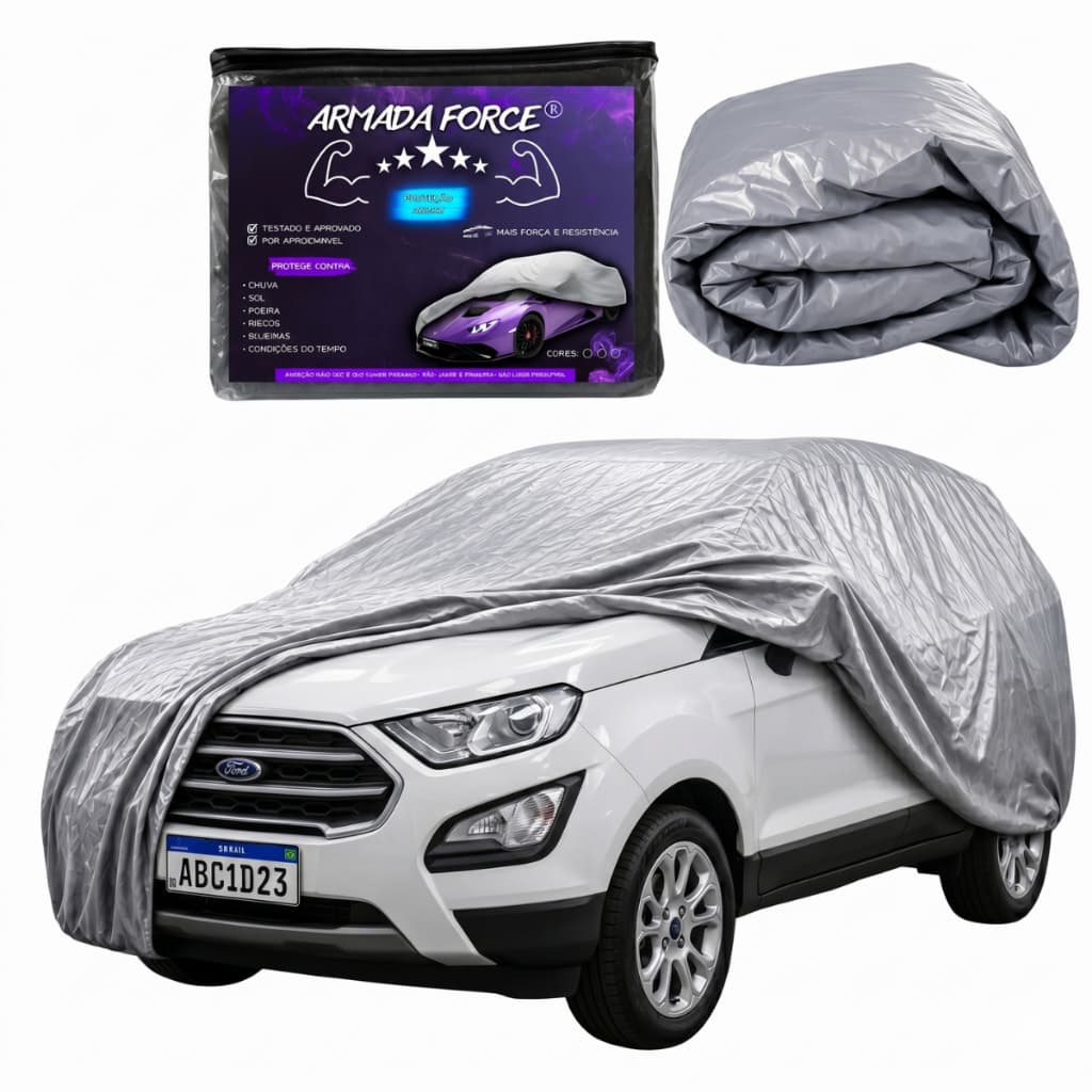 Capa Para Cobrir Carro Ford EcoSport Forrada 100% Impermeável Proteção Automotiva Sol Chuva Poeira