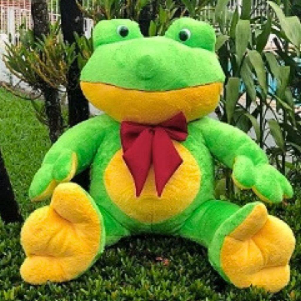 Sapo Gigante De Pelúcia - 1 Metro Verde Com Laço Grande Presente e Decoração