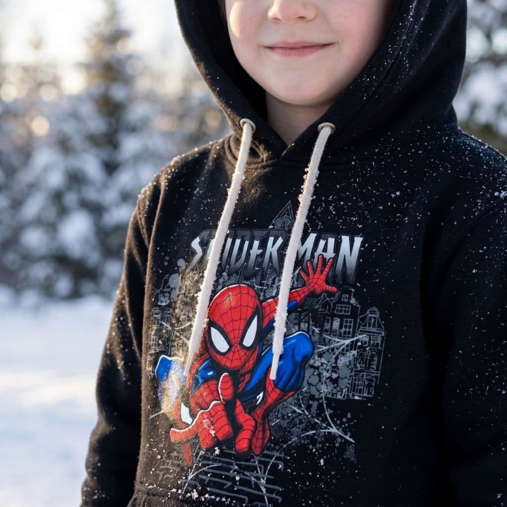 Moletom Blusa Infantil Estampado Homem Aranha Com Capuz Quentinho