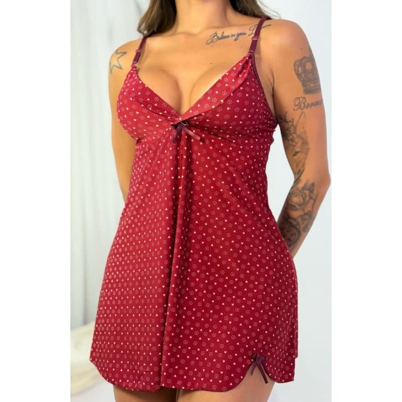 Camisola Liganete Malha Fria Confortável Roupa de Dormir Noite Pijama