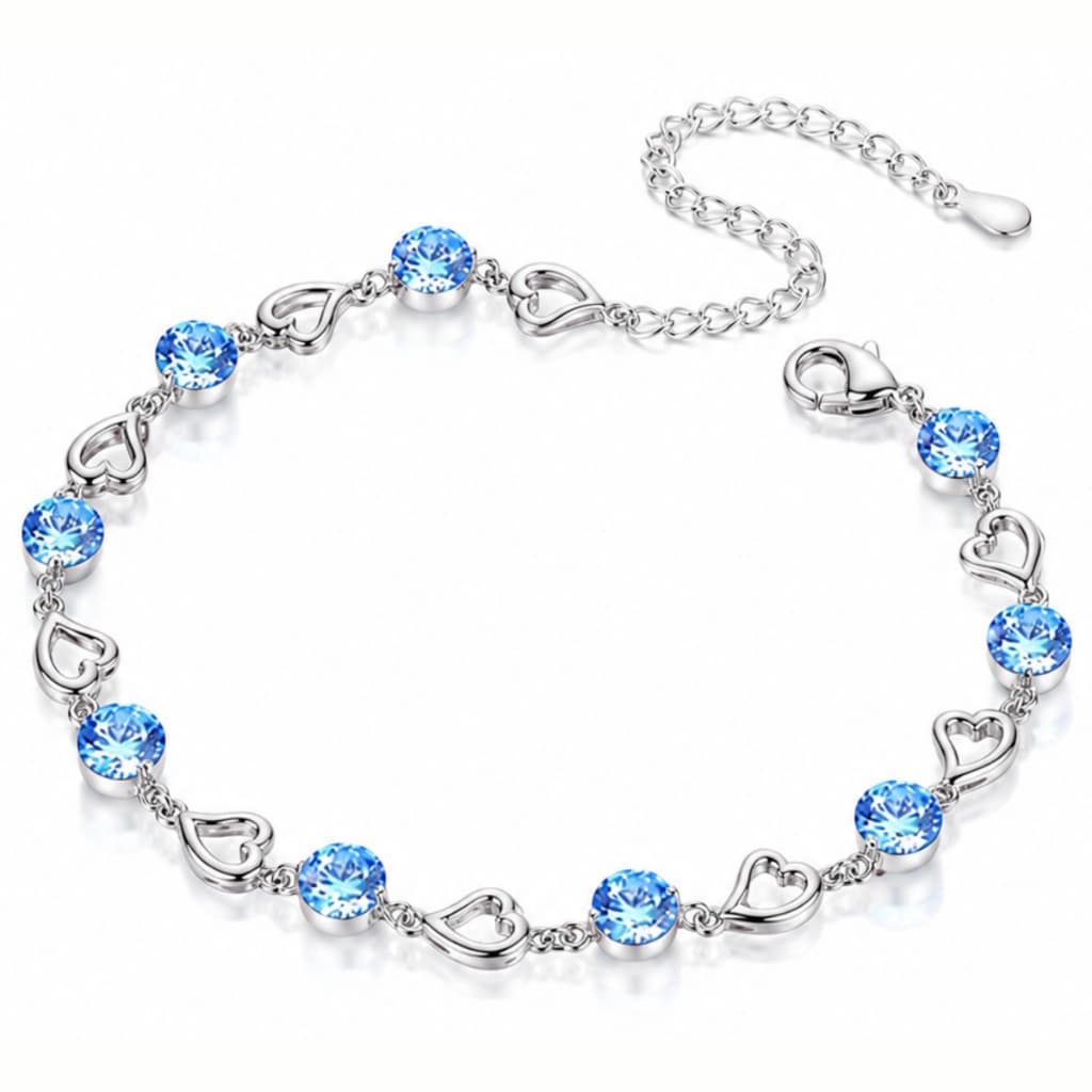 Pulseira Feminina Retrô Coração com Zircônia para Festa e Casamento com Caixa Presente MAAHES