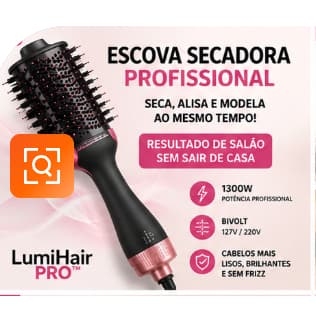 Escova Secadora Profissional Bivolt 1300W Modeladora Alisadora Secadora Cabelo Rápida