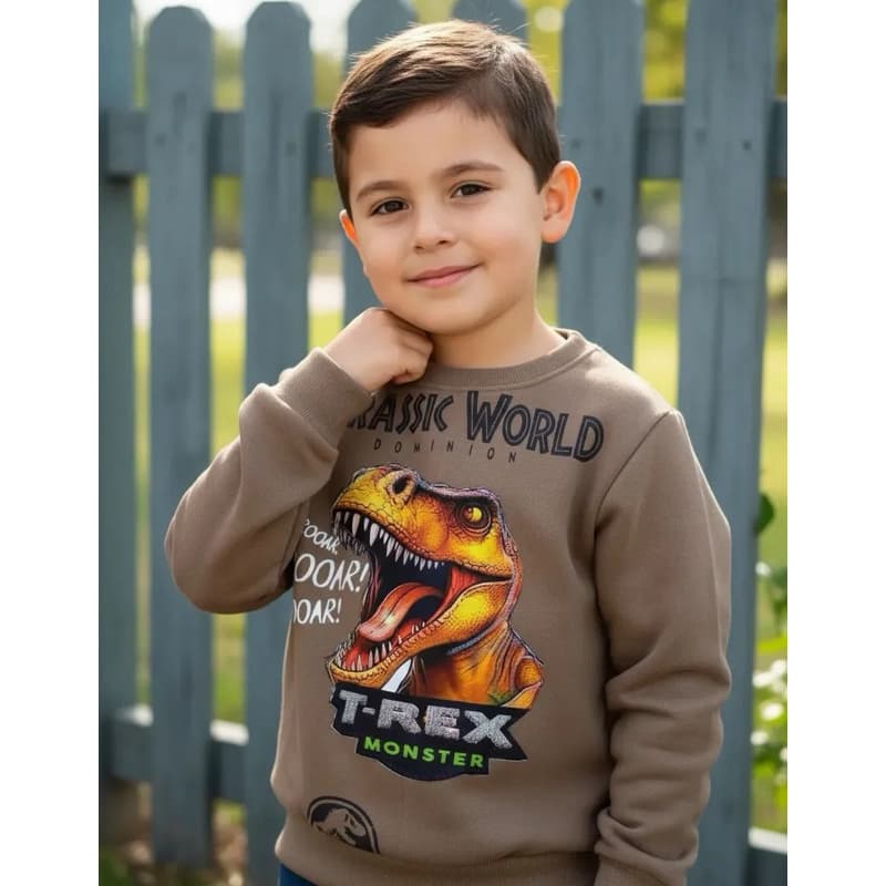 Blusa Moletom Jurassic Word com Led a prova d´água Infantil Acende Luz