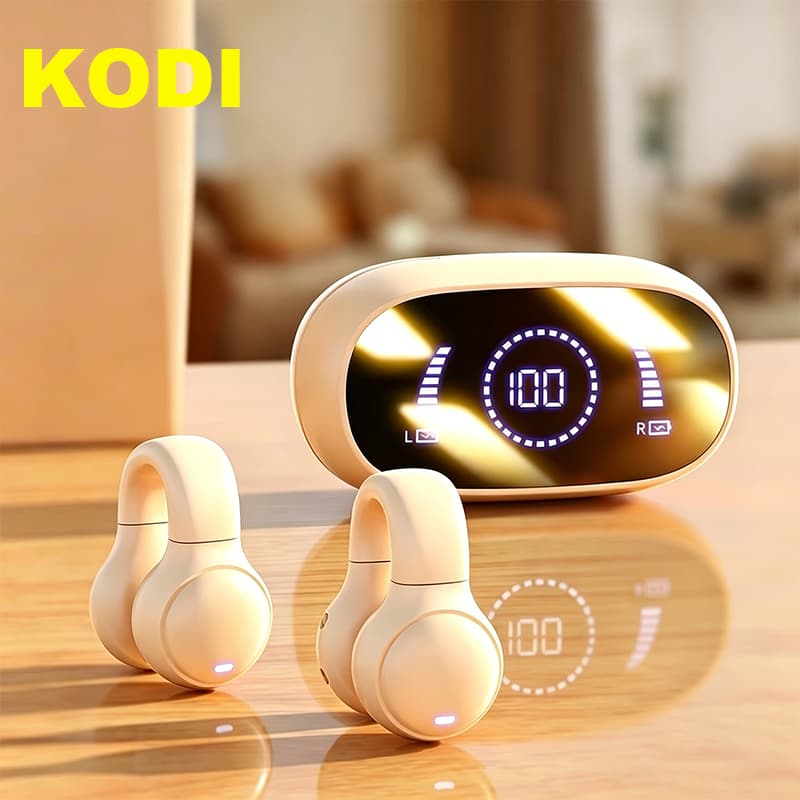 Fone de ouvido Com Microfone e Cancelamento de Ruído Ativo Gancho Intra-auricular LED Display-B4