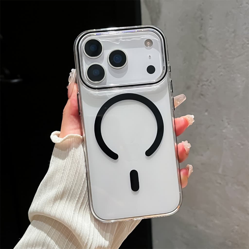 Capinha Magnética PC Rígida para iPhone 14/15/16/17 Pro Max  Capa Antiqueda Transparente Premium Compatível com MagSafe