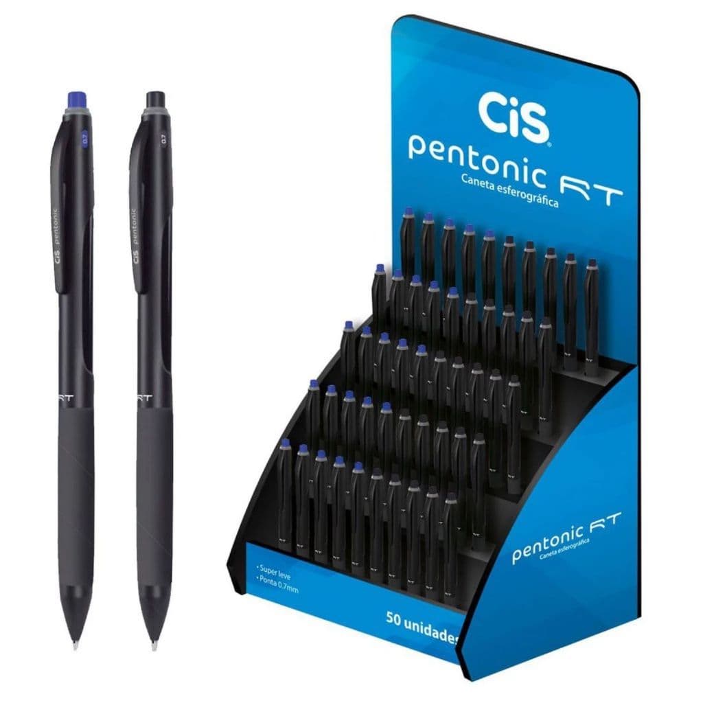 Caneta Esferográfica Cis Pentonic RT Preta 0.7mm