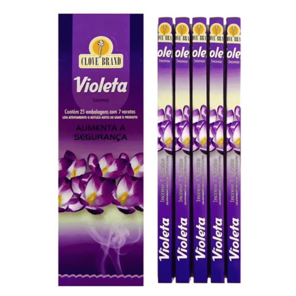 Incenso Violeta Clove Brand Cx Com 175 Varetas