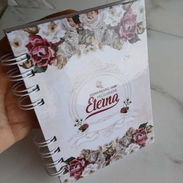 Caderno Pautado  Feminino Personalizado A6 Felicidade Eterna | 1 a 4 unidades