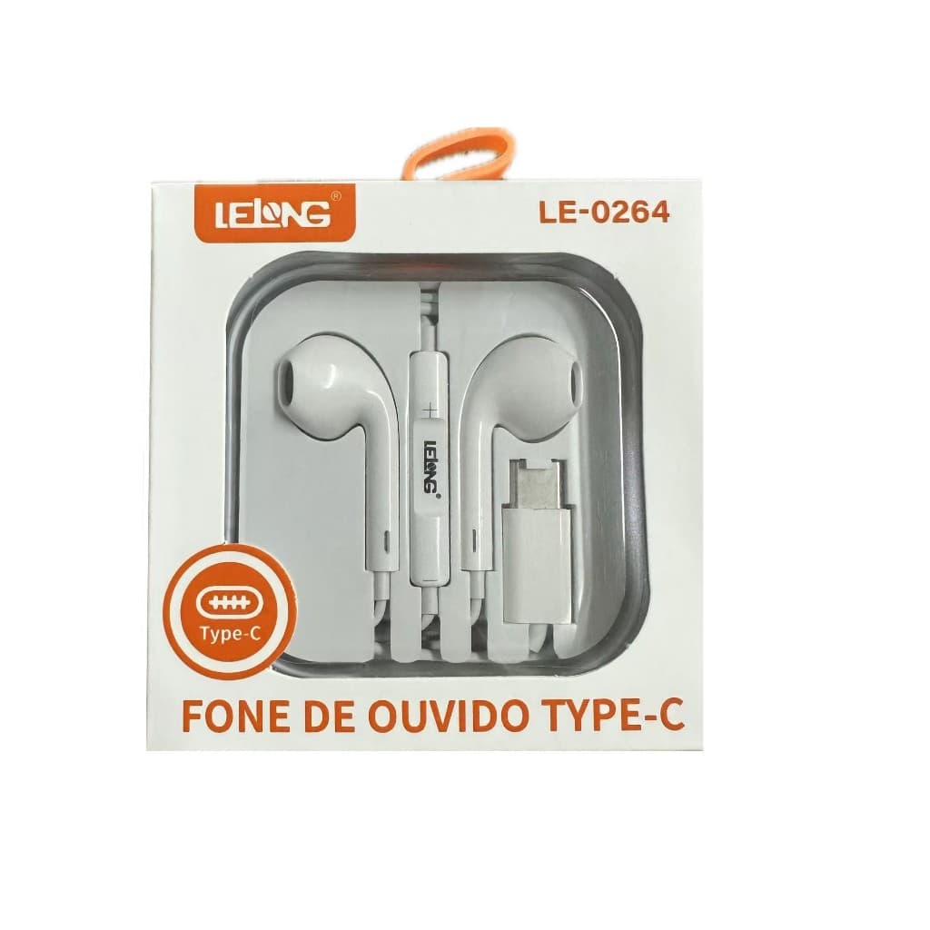 Fone de ouvido com fio Tipo C (USB-C) Compativel iPhone 15 /16 e android