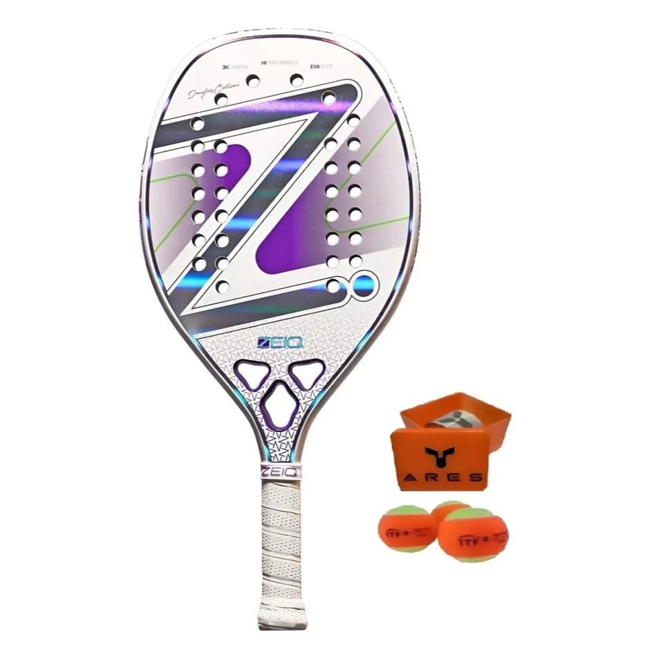 Raquete de Beach Tennis Zeiq Pro Violet Collani White