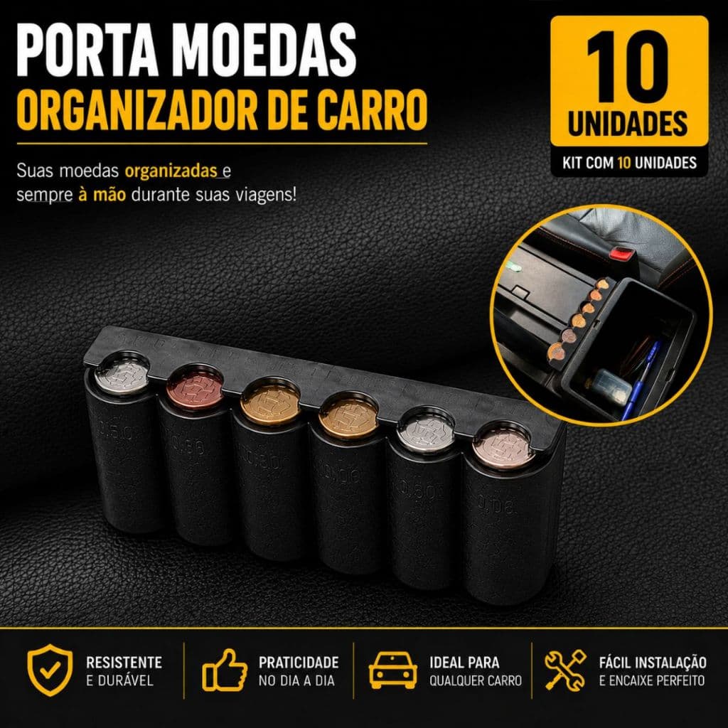 KIT 10 Porta Moedas Organizador Separador Taxi Uber Perueiro