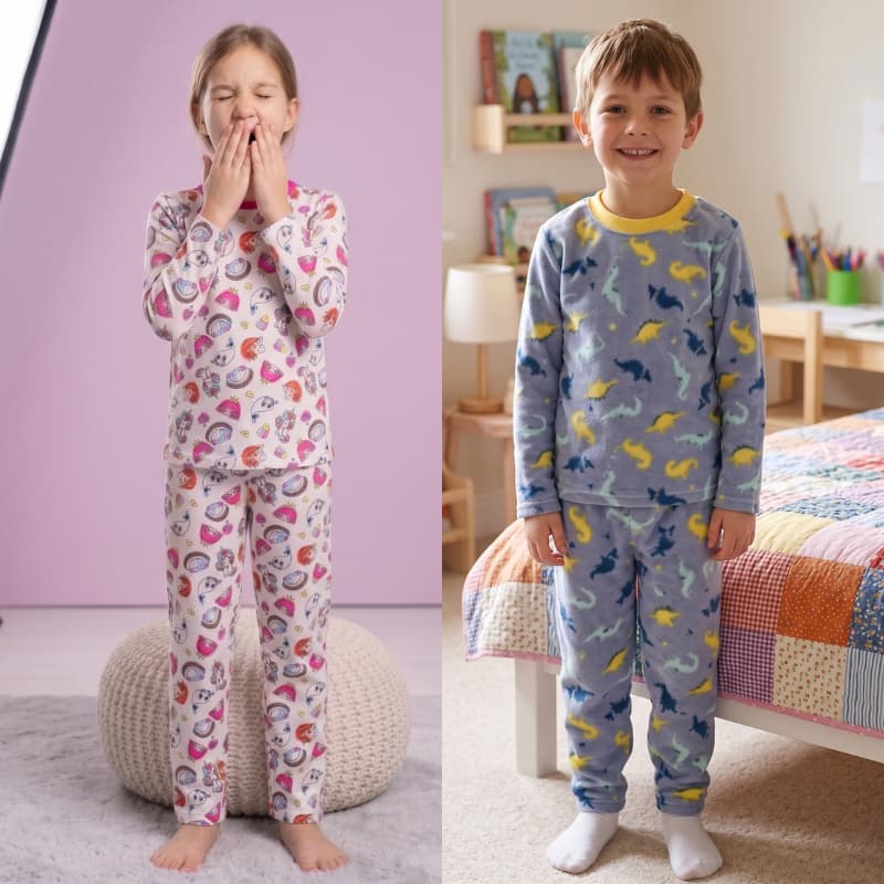 KIT 2 PEÇAS PIJAMA INFANTIL MENINA MENINO INVERNO MANGA LONGA CONFORTAVEL ENTREGA RAPIDA
