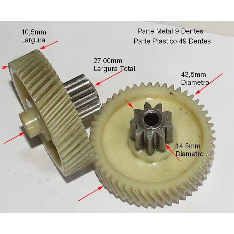 Engrenagen do Motor C1000 App-tech Fragmentadora de Papel peça original usada Nylon e Aço bom estado.