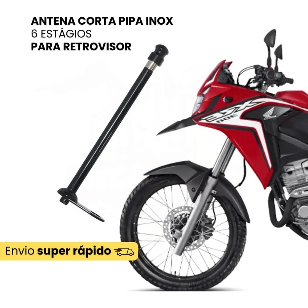 Antena Corta Pipa Inox Cerol 6 Estagio Moto Retrovisor