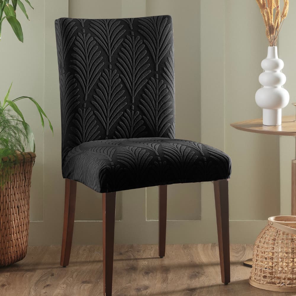 Capa para cadeira elastica decorativa em alto relevo macia modelo moderno