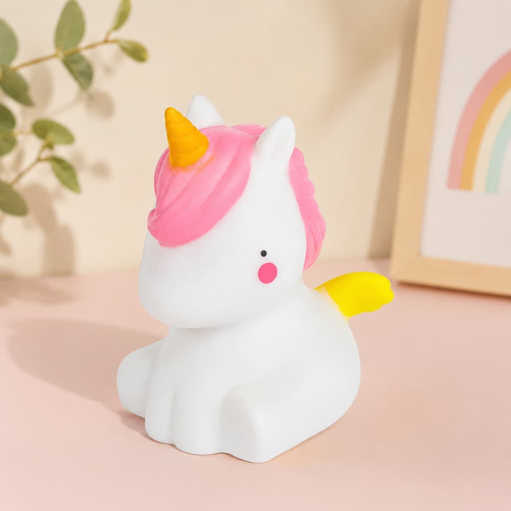 Luminária Abajur Unicórnio LED Infantil Luz Noturna Decoração Quarto Bebê