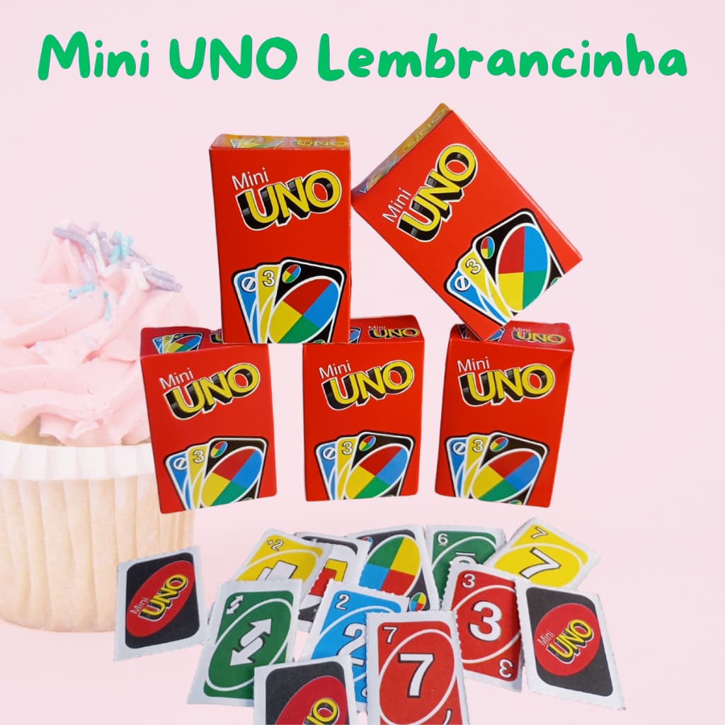 Kit 05/10/15/20/30 Mini Jogo de cartas Lembrancinha Festas Aniversário Brindes  Prenda Tipo Mini UNO