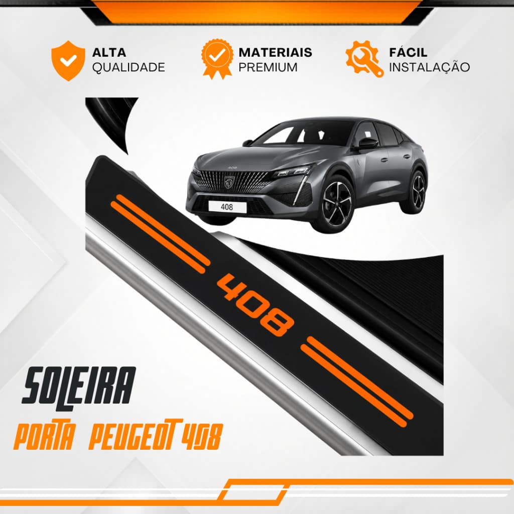 Soleira De Porta Peugeot 408 Varias Cores Universal Carro personalizado