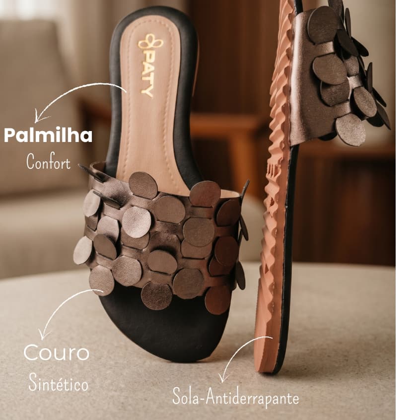 Sandália rasterinha feminina Luxo Casual dia a dia Confortável Elegante brilho stras antiderrapante