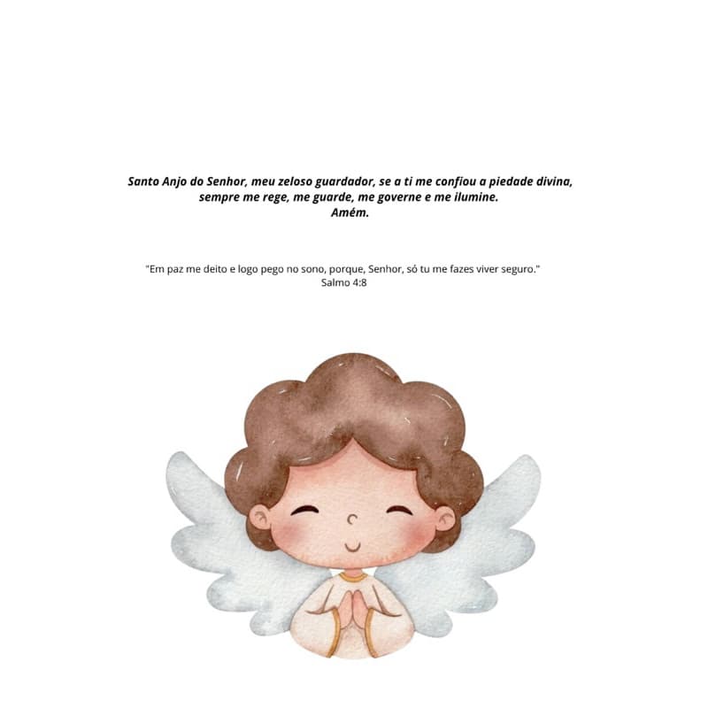 Kit 20 Cartões de Oração Infantil Aquarela - Orações diárias para Crianças, Santo Anjo, Alimento e Gratidão
