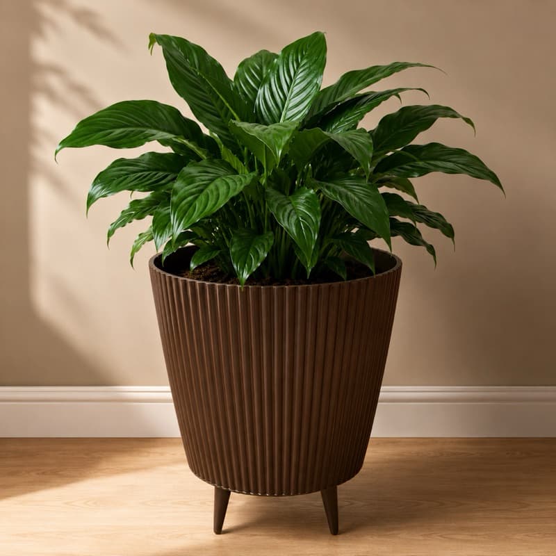 Vaso para Planta Canelado com pés 28x26 Coluna Moderna Decorativo Sala Jardim Resistente