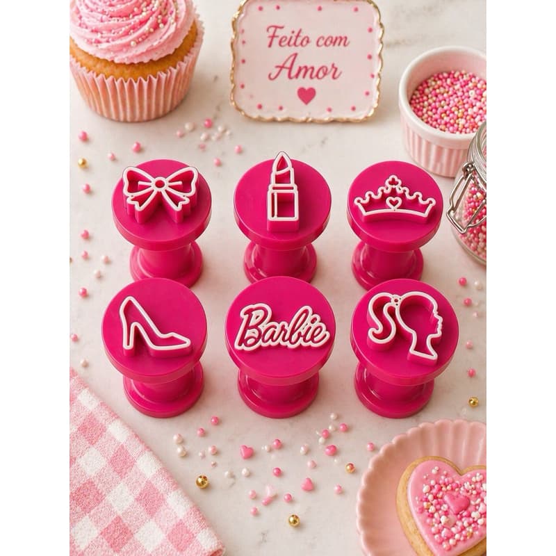 Carimbo para brigadeiro  - carimbo Dia das mães - Carimbo Barbie - letras e números 3D! ✨