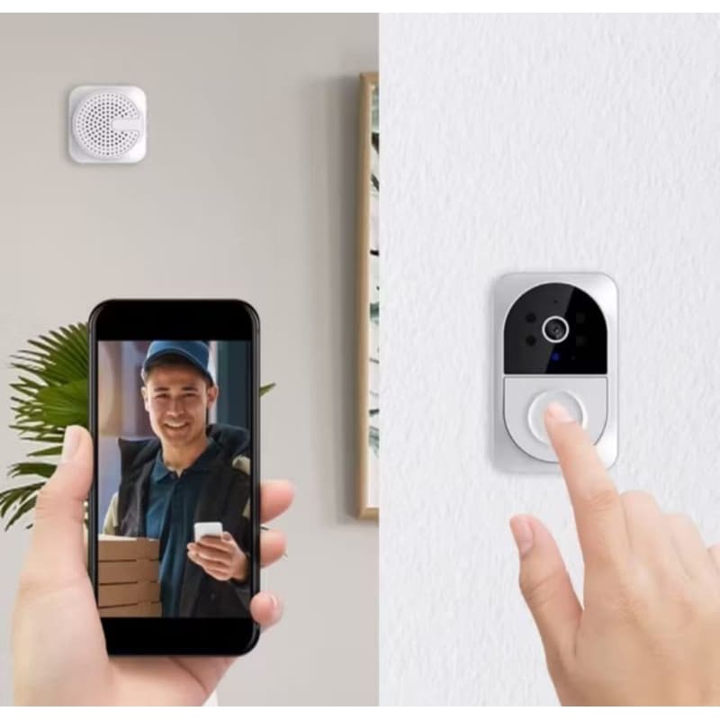 Campainha Inteligente Com Video Wifi Sem Fio Audio Bidirecional Câmera Visão Noturna X12