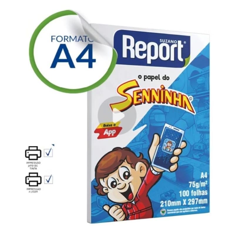 Papel Sulfite A4 Branco 75g - Resistente à Umidade, Ideal para Impressões, 100 Folhas