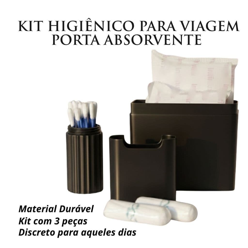 Kit Necessaire Feminina, Protetor Absorvente Feminino compatível com OB, Porta Absorvente