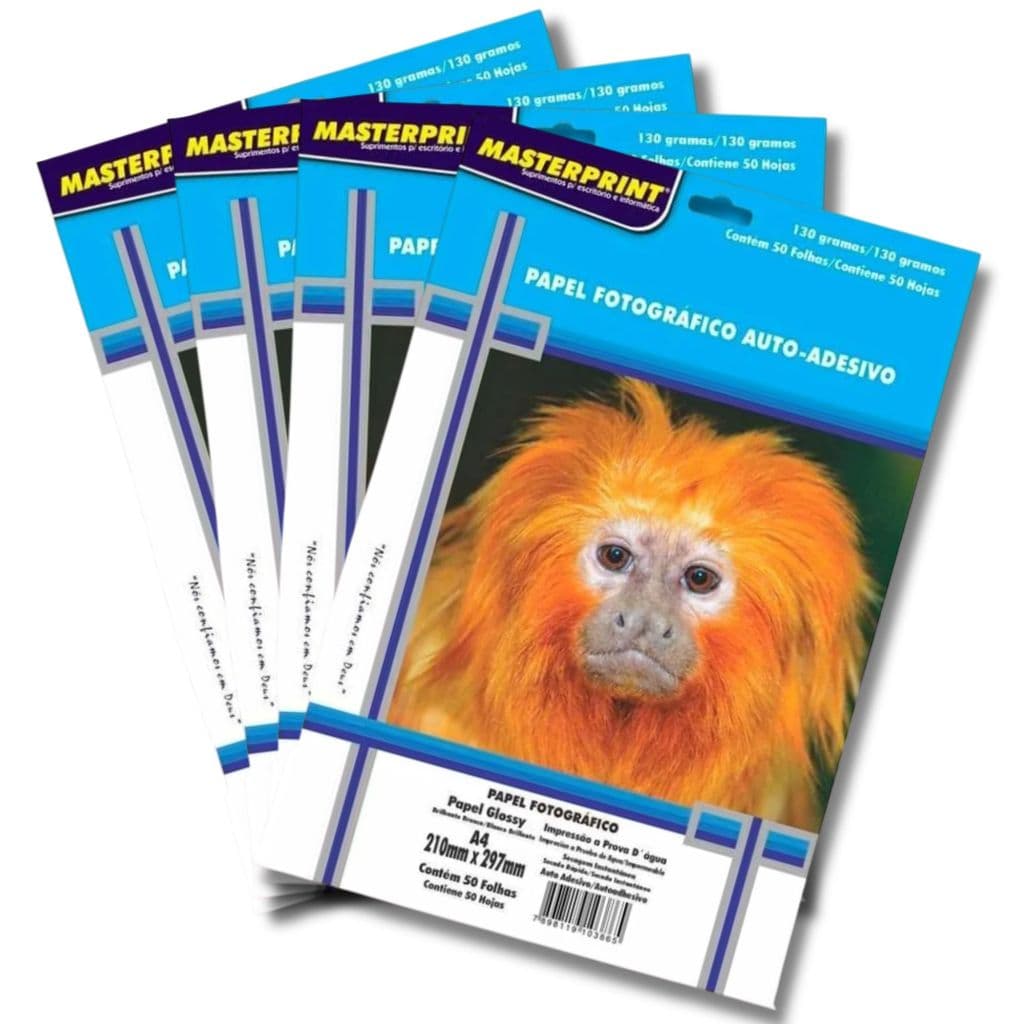 Kit Papel Fotografico Adesivo A4 130g Masterprint