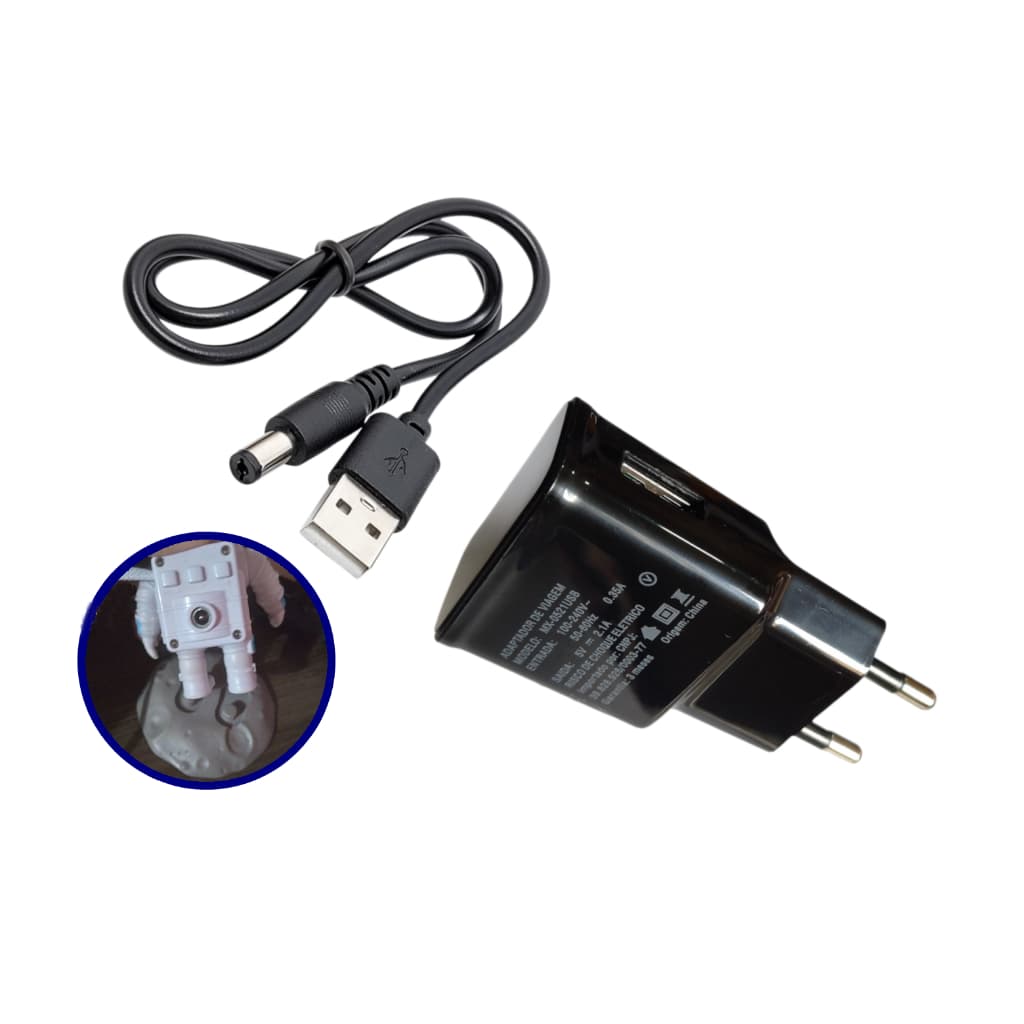 Cabo P4 para Astronauta projetor Galático C/ fonte Usb 5 Volts 100-240V.
