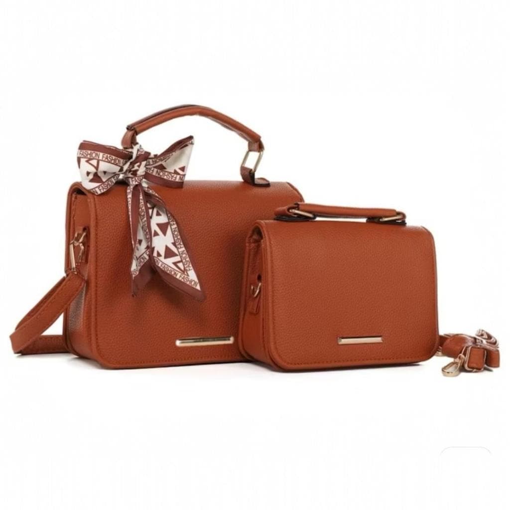 Bolsa feminina elegante com lenço, kit.
