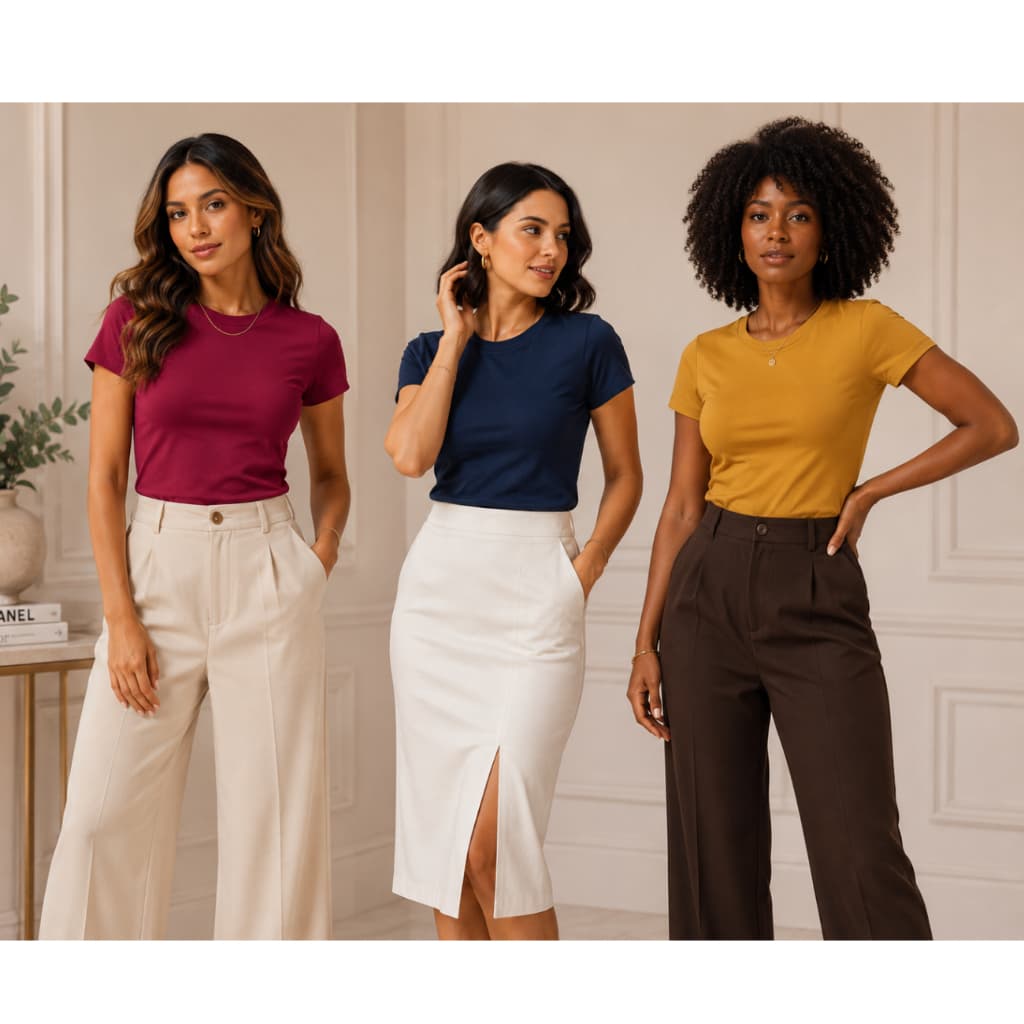 Blusa Canelada Feminina Gola Redonda Manga Curta Ribana Premium Basica Moda Verão