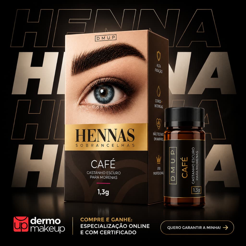 Henna Sobrancelha Dermo Makeup Pronta Profissional 4 Cores à Escolha Design de Sobrancelhas Fixação