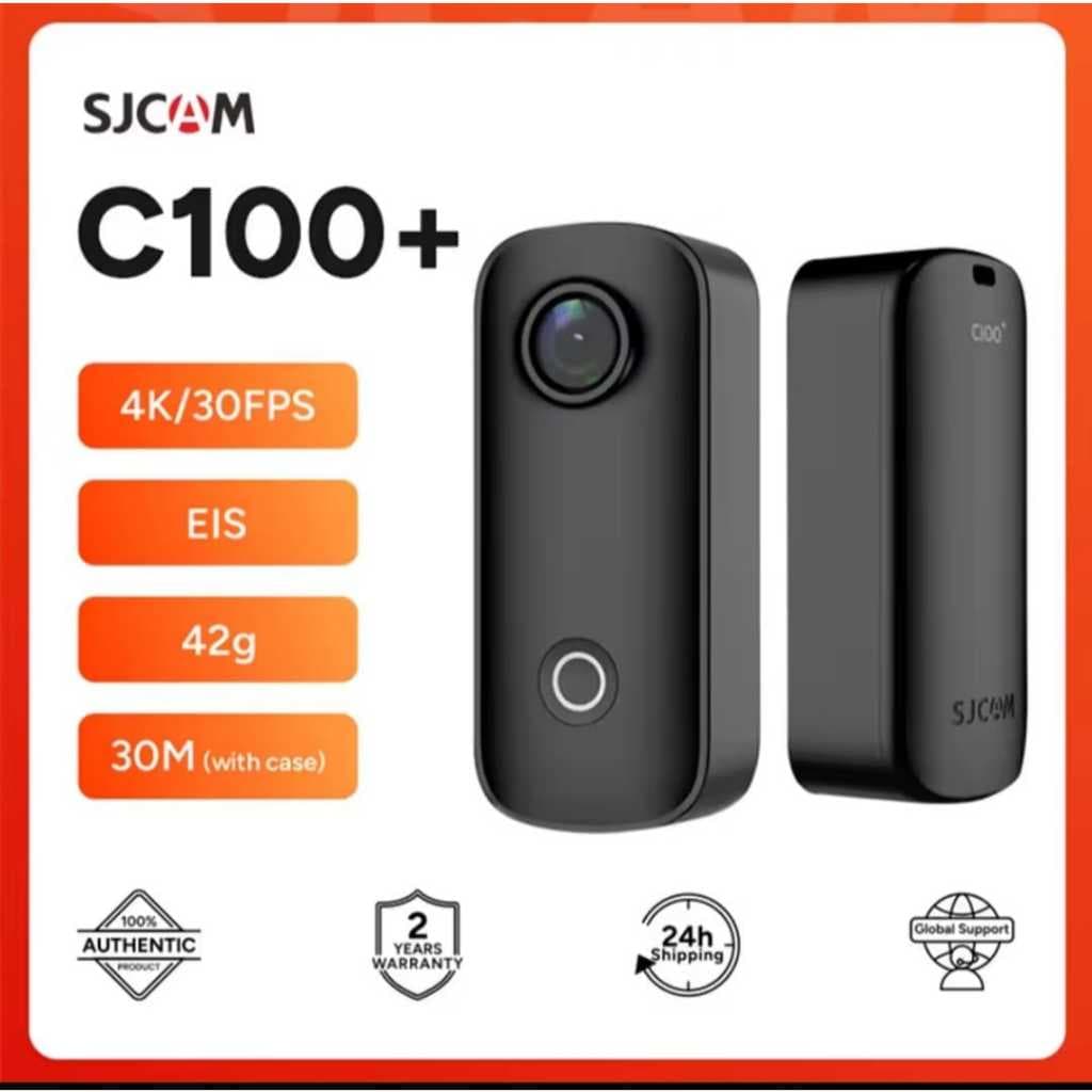 SJCAM C100+ Plus Câmera De Ação Impermeável, Movimento e Filmagens 4K, 2.4G Wi-Fi, Estoque BR