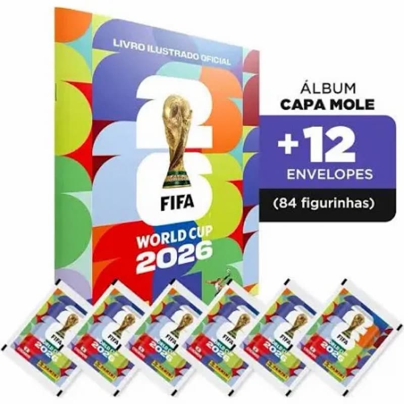Kit Album Copa Do Mundo Fifa Oficial  Panini + 84 Figurinhas