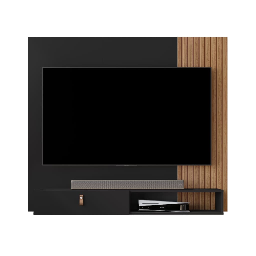 RACK SUSPENSO COM PAINEL LION  GAVETA E NICHO TV ATÉ 50 POLEGADAS