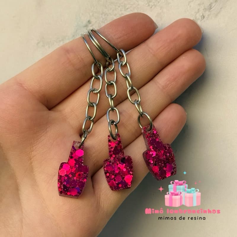 Mini chaveiro esmalte em resina | Lembrancinha para manicure e nail designer | Kit 10 a 30 unidades