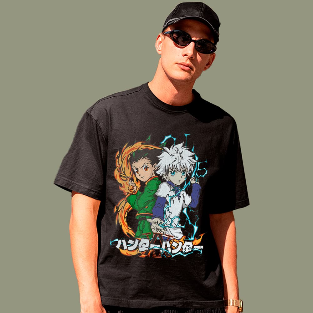 Camiseta Básica Hunter X Hunter Gon e Killua Unissex
