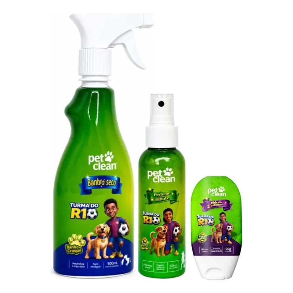 Kit Banho A Seco Hidratante E Perfume Turma Do R10 Pet Clean