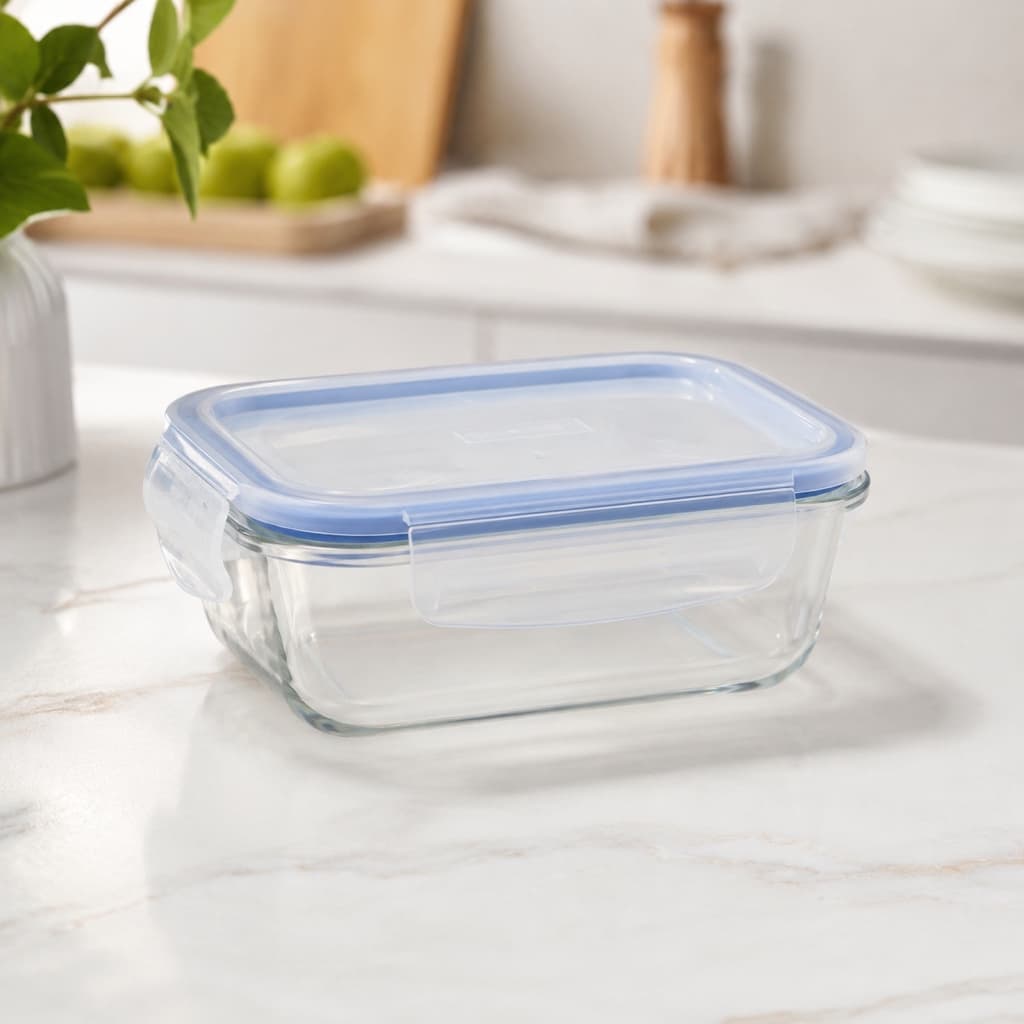 Pote Hermético Vidro Retangular 370ml Marmita Geladeira Freezer Micro-ondas Cozinha Alimentos Ideal
