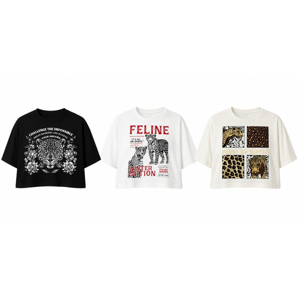 Croped Oversized Feminino Estampas Modernas e Confortáveis Tendência 2026 Casual